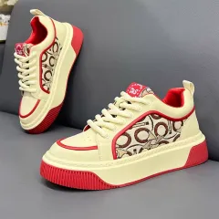 AJCV品牌高端男鞋马年新款限定本命年红色运动鞋刺绣男士休闲板鞋
