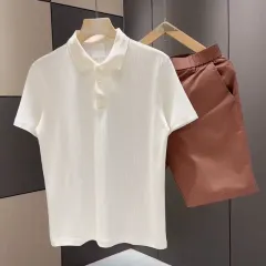 韩版休闲短袖polo衫男款夏季时尚薄款针织翻领T恤老钱风简约t恤男
